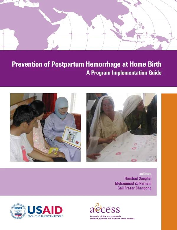 Prevention of postpartum hemorrhage at home birth : a program implementation guide