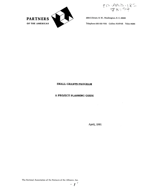 Small - grants program : a project planning guide