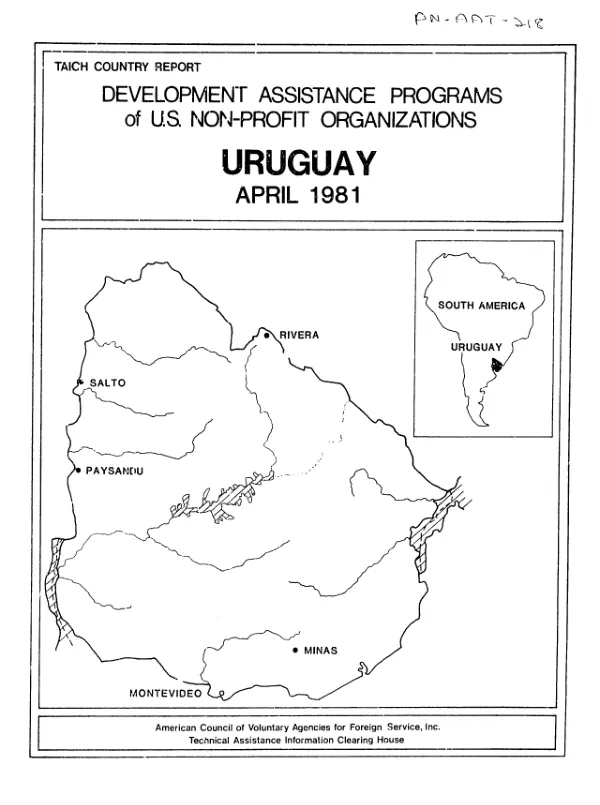 Development assistance programs of US non-profit organizations : Uruguay