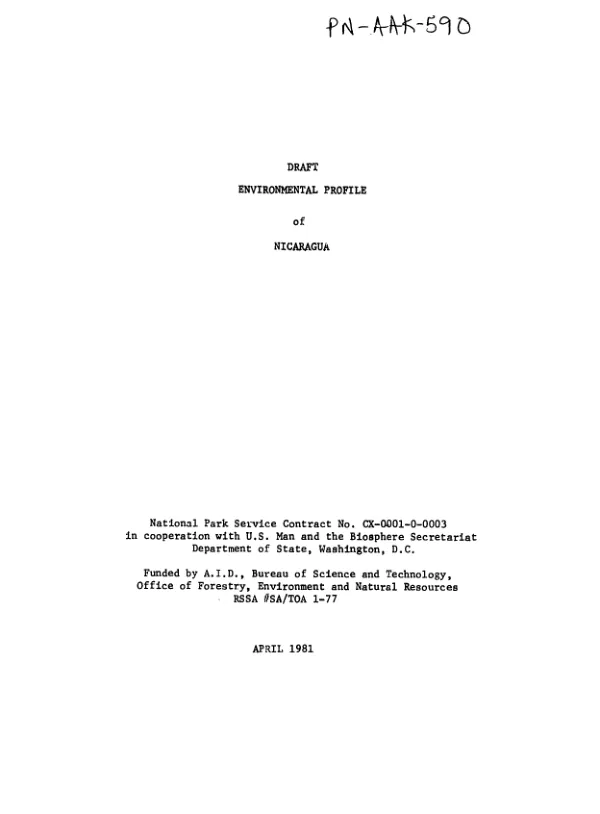Draft environmental profile of Nicaragua