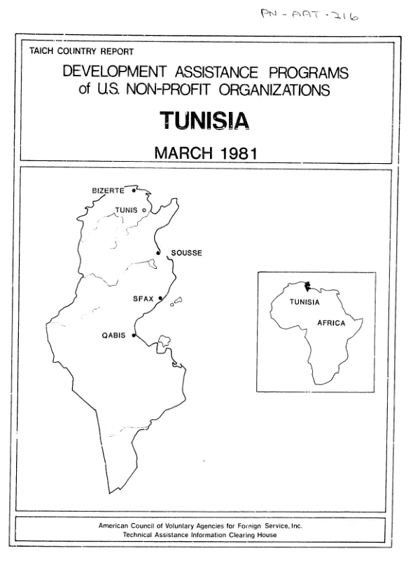 Development assistance programs of US non-profit organizations : Tunisia