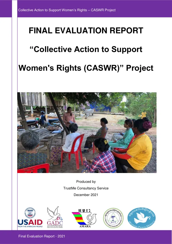 Final evaluation report : collective action to support women's rights (CASWR) project
