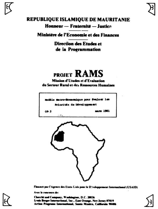 Modele macro-economique pour evaluer les priorites de developpement