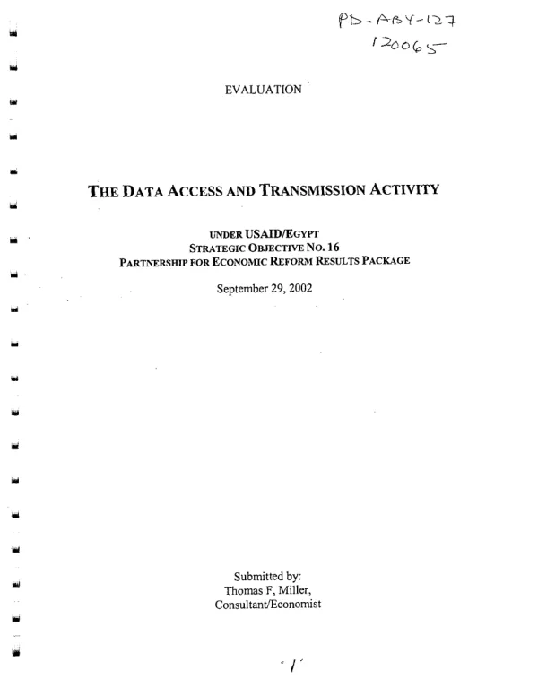 Evaluation : the data access and transmission activity [DATA]