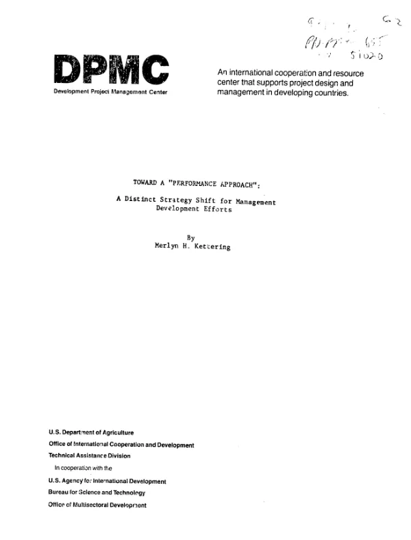 Toward a performance approach : a distinct strategy shift for management development efforts