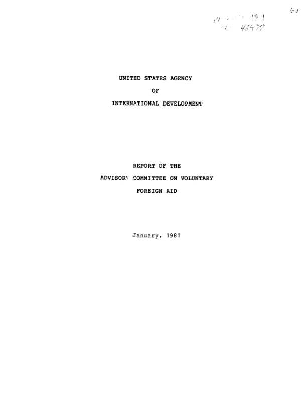 Report of the Advisory Committee on Voluntary Foreign Aid
