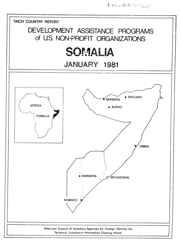 Development assistance programs of US non-profit organizations : Somalia