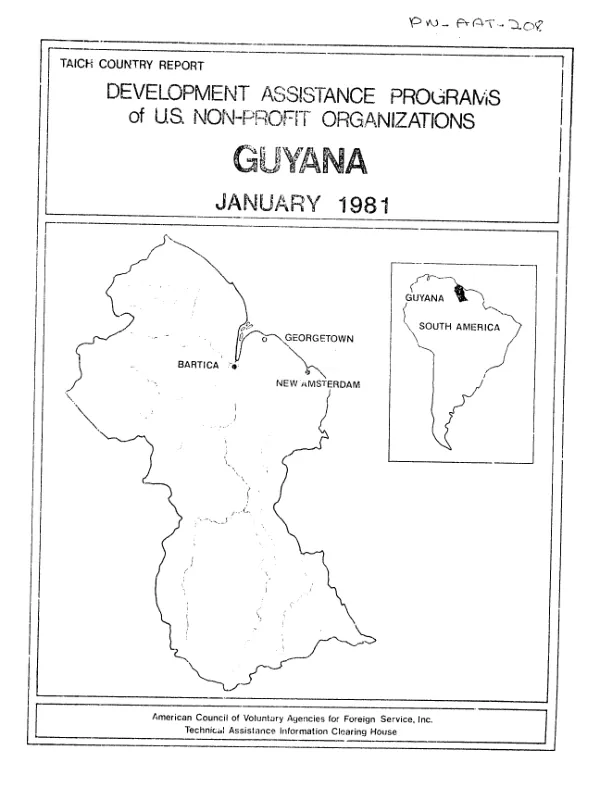 Development assistance programs of US non-profit organizations : Guyana