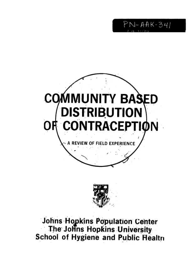 Community based distribution of contraception; review of field experience