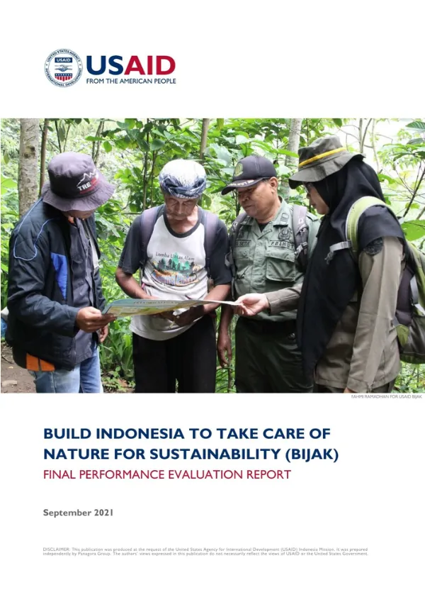 USAID bangun Indonesia untuk jaga alam berkelanjutan (BIJAK): project final performance evaluation report