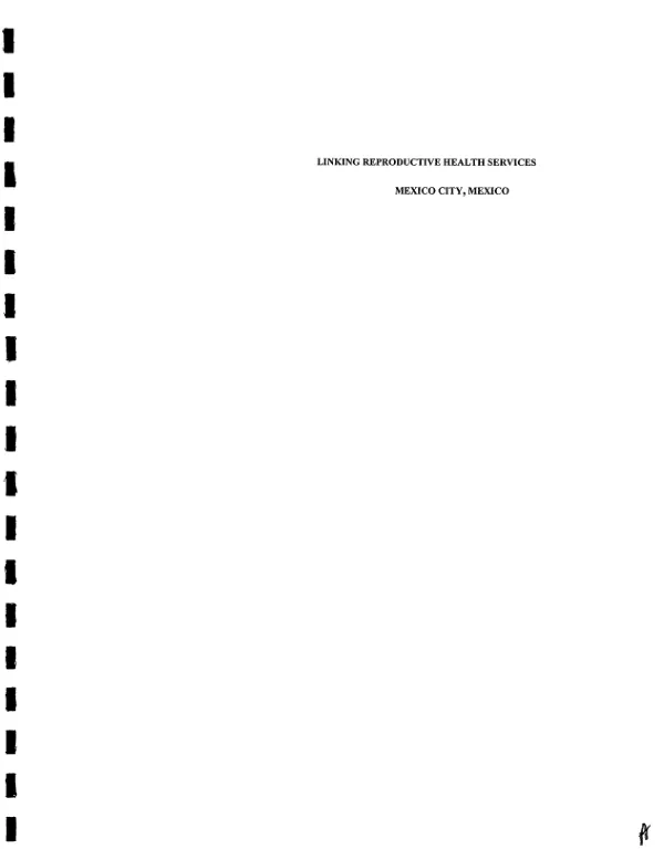 Linking reproductive health services, volume I : final report