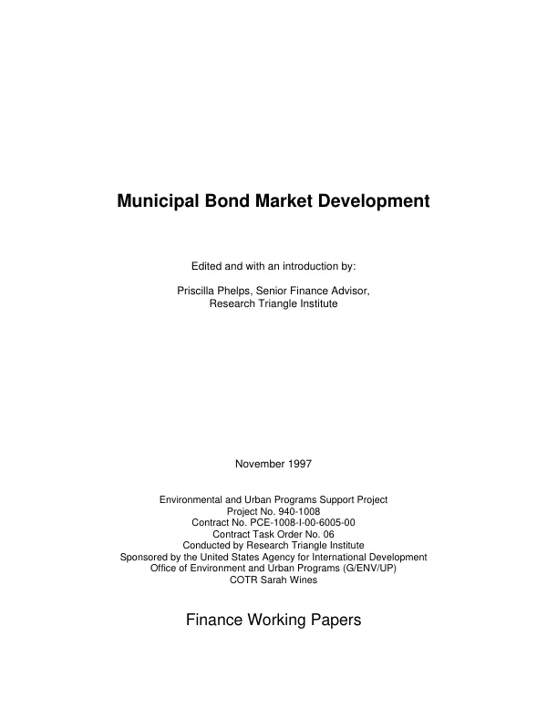 Municipal bond market development