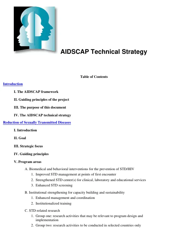 AIDSCAP technical strategy