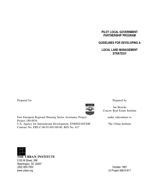 Pilot local government partnership program : guidelines for developing a local land management strategy