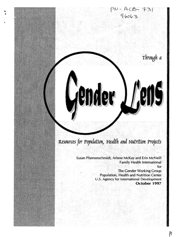 Through a gender lens : resources for population, health and nutrition projects