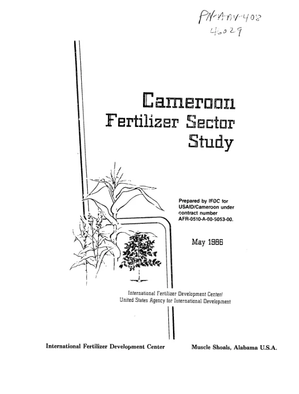 Cameroon fertilizer sector study : executive summary