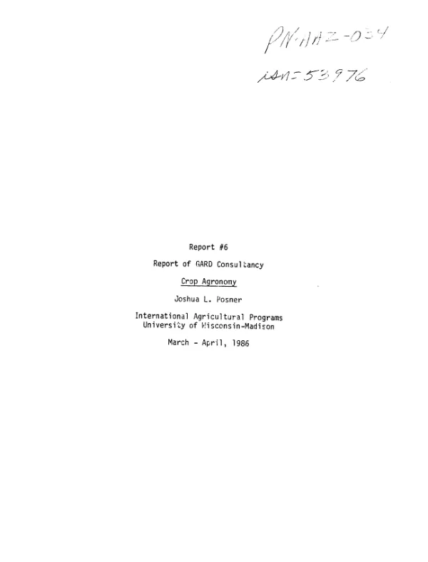 Crop agronomy