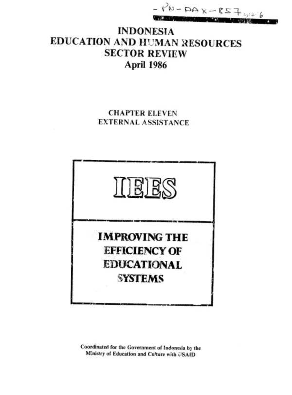 Indonesia education and human resources sector review : chapter eleven, external assistance
