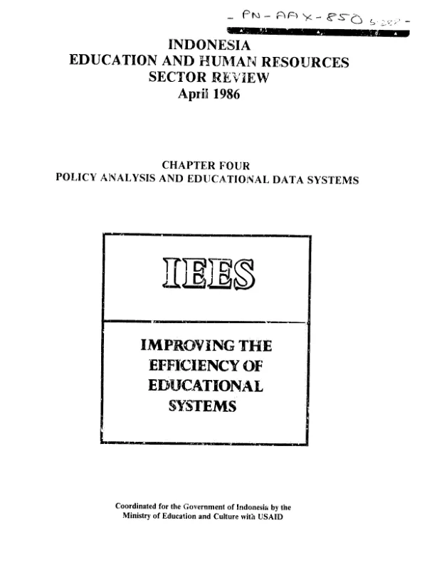 Indonesia education and human resources sector review : chapter four, policy analysis and educational data systems