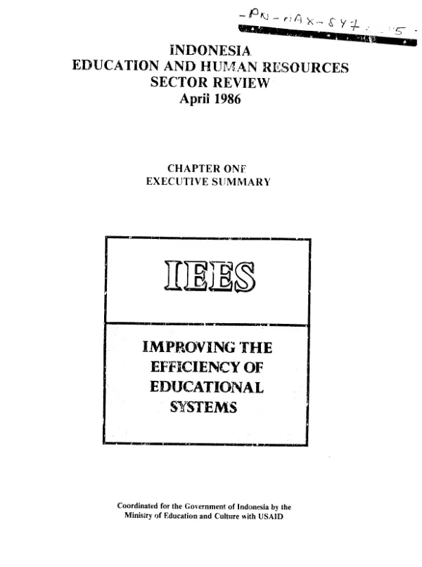 Indonesia education and human resources sector review : chapter one, executive summary