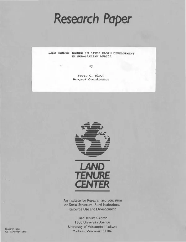 Land tenure issues in river basin development in sub-Saharan Africa