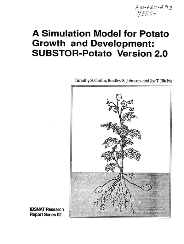 Simulation model for potato growth and development : SUBSTOR - potato, version 2.0