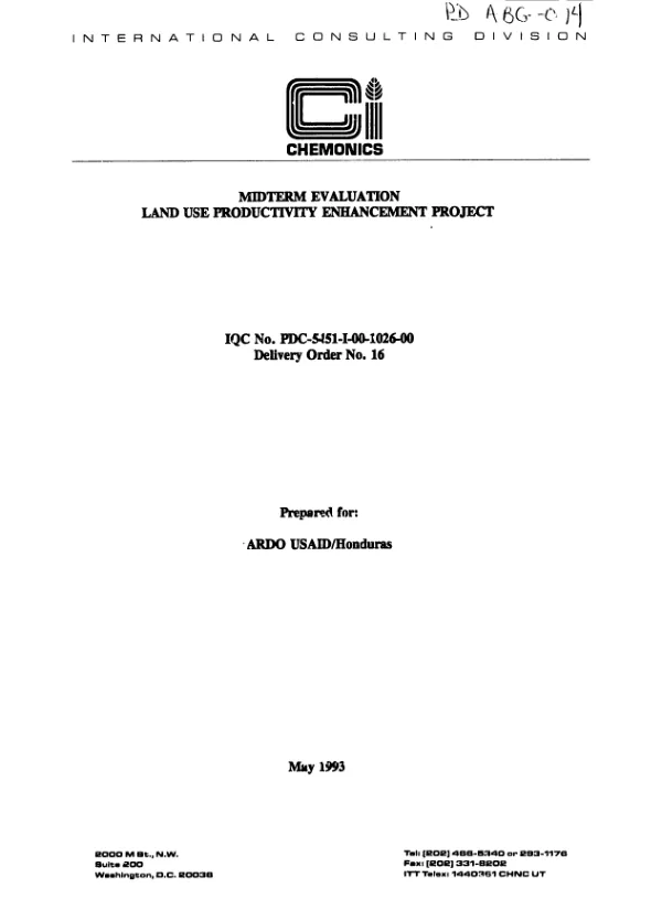 Midterm evaluation : land use productivity enhancement project