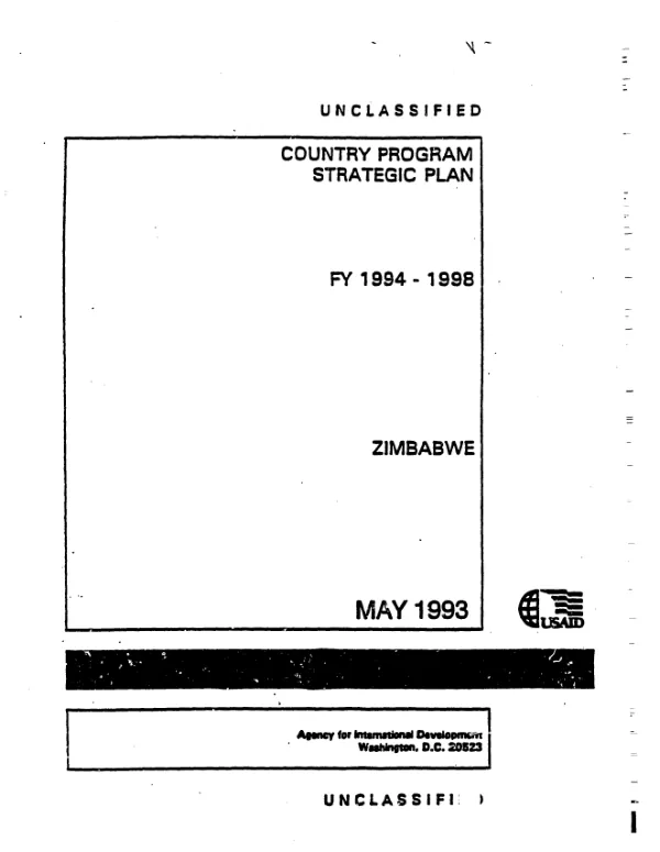 Country program strategic plan, FY 1994-1998 : Zimbabwe