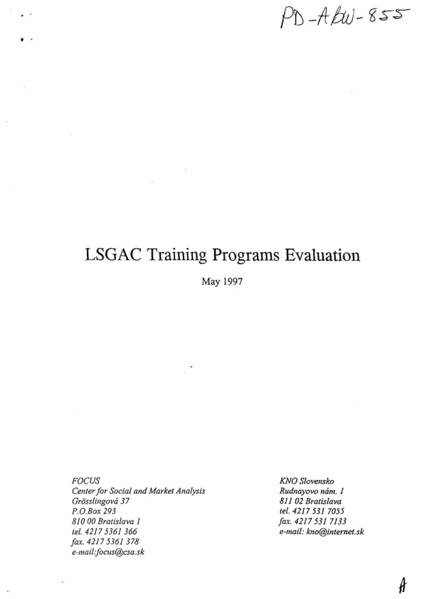 LSGAC training programs evaluation