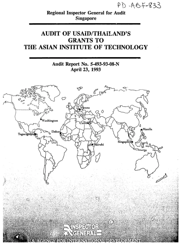 Audit of USAID/Thailand"s grants to the Asian Institute of Technology