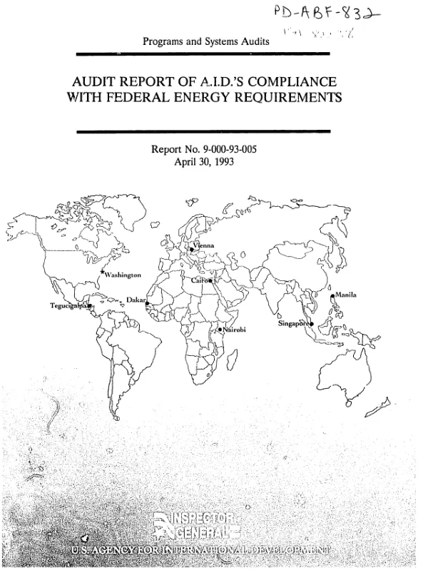 Audit report of AID"s compliance with federal energy requirements
