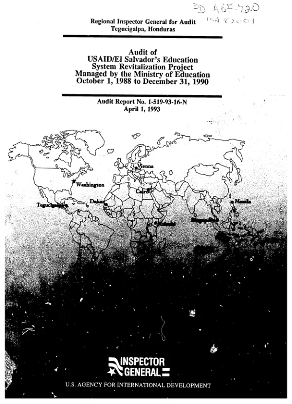 Audit of USAID/El Salvador"s education system revitalization project managed by the Ministry of Education : October 1, 1988 to December 31, 1990