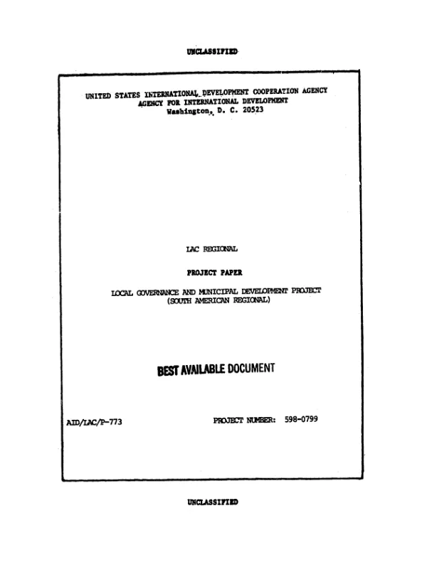 Local governance and municipal development (South American regional)