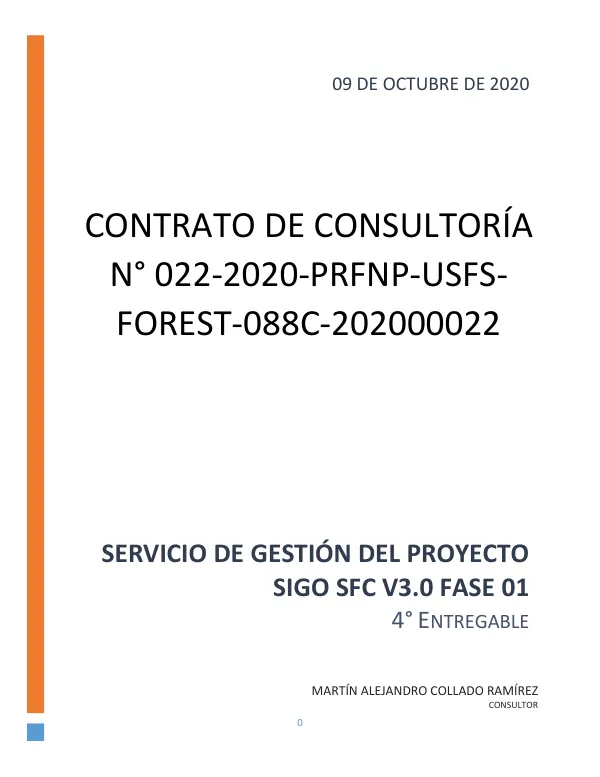Servicio de Gestión del Proyecto SIGO SFC v3.0 FASE 0