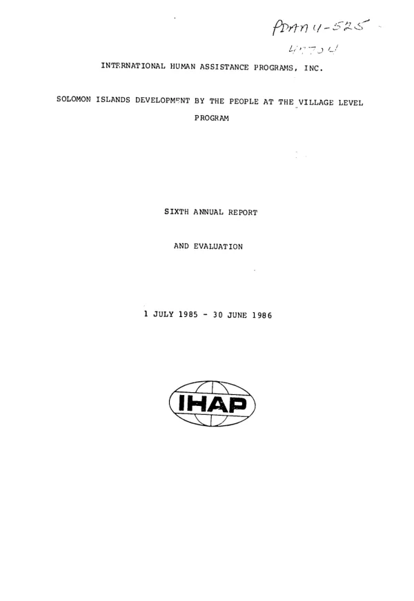 CULTURAL SYSTEMS FOR SOILS OF THE TROPICS, REPORT, 1973/1974