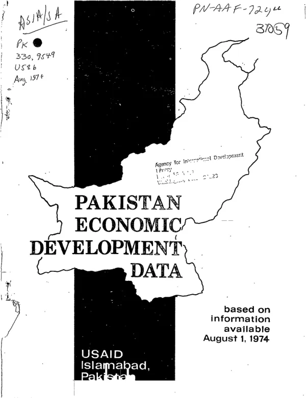 PAKISTAN ECONOMIC DEVELOPMENT DATA