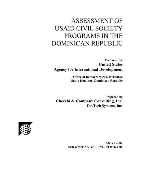 Assessment of USAID civil society programs in the Dominican Republic