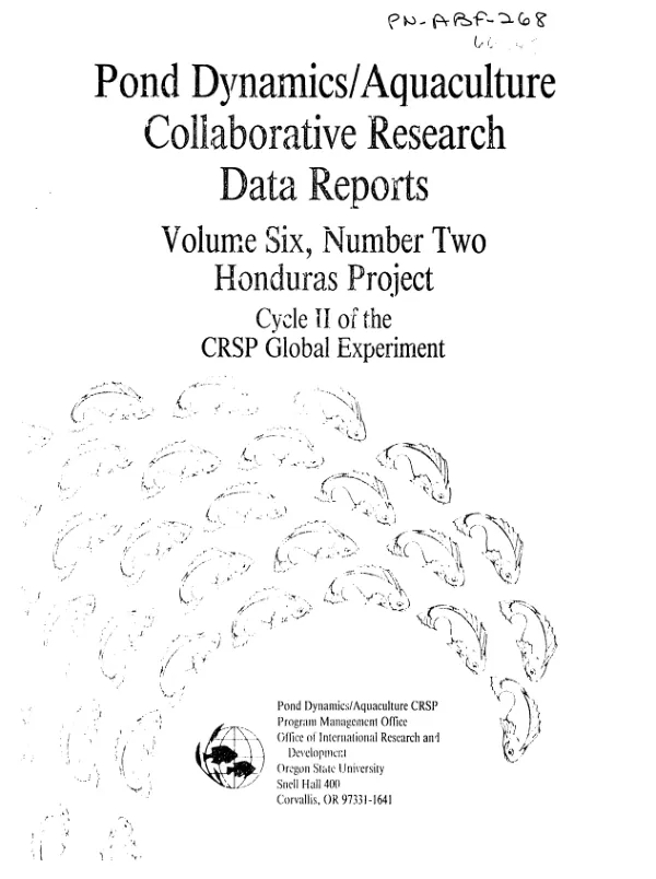 Pond dynamics/aquaculture collaborative research data reports -- volume six, number two, Honduras : cycle II of the [CRSP] global experiment