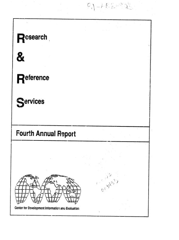 Research and Reference Services fourth annual report