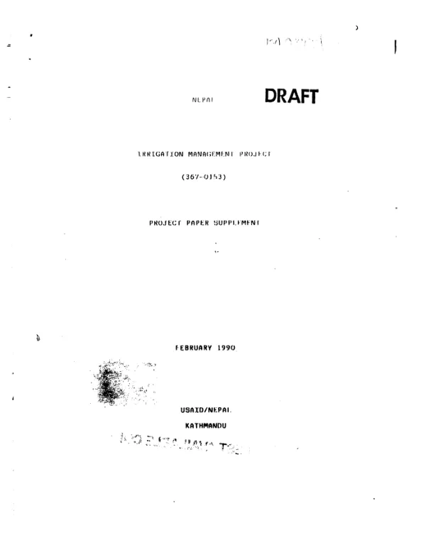 Nepal -- irrigation management project (367-0153) : project paper supplement