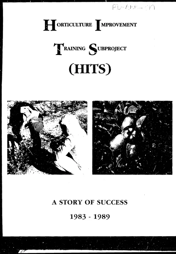 Summary report of the horticulture improvement and training subproject (HITS) in the Yemen Arab Republic