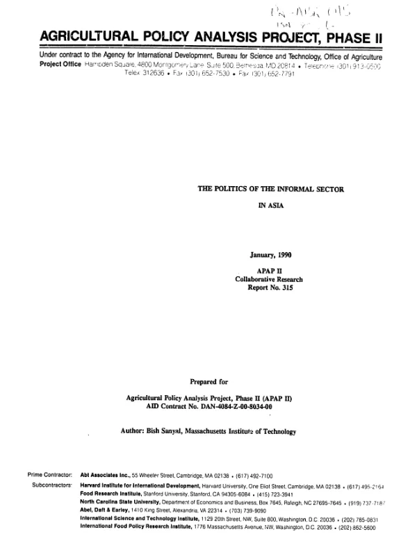 Politics of the informal sector in Asia