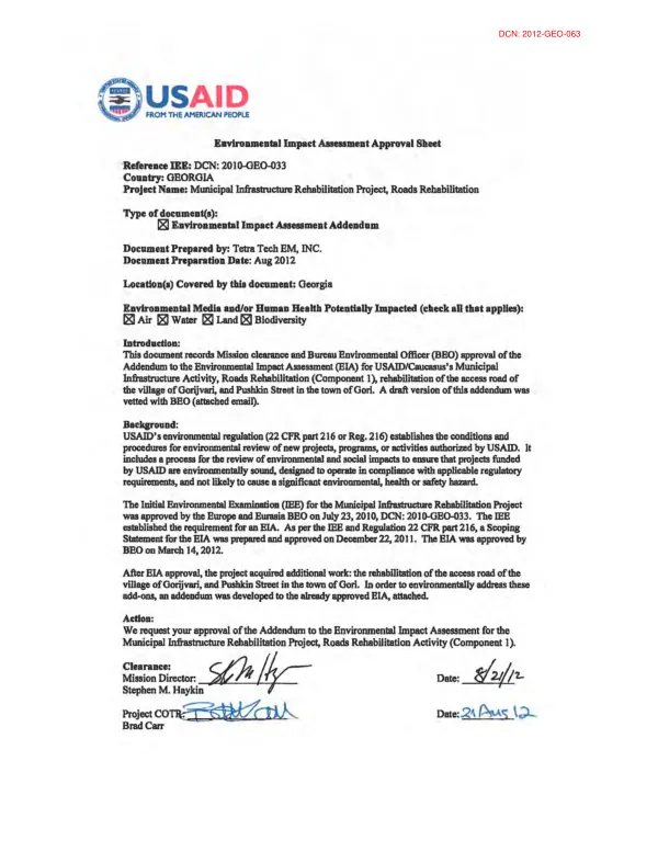 Eastern European regional human resources program (180-0002) : authorization of Volunteers in Overseas Cooperative Assistance"s (VOCA) proposed farmer-to-farmer program for Poland