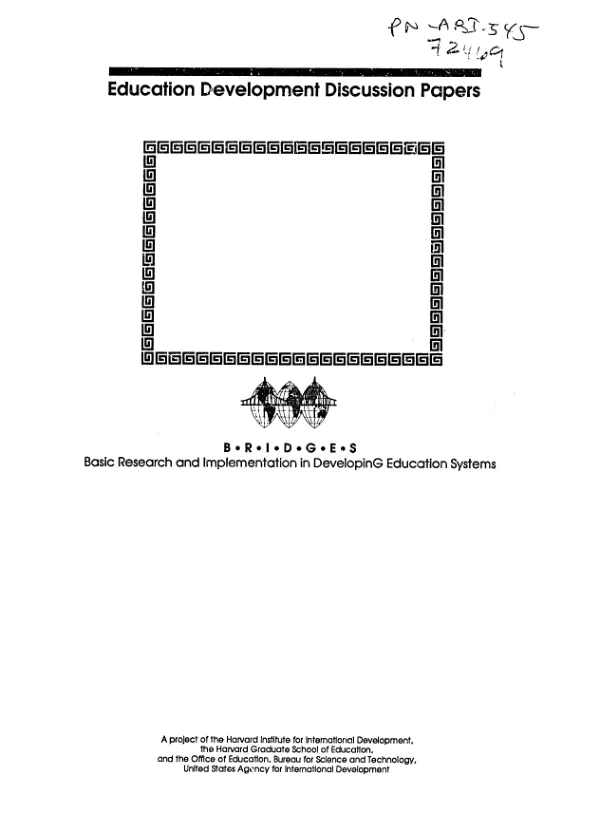 Inservice education in Thailand : key innovations since 1980