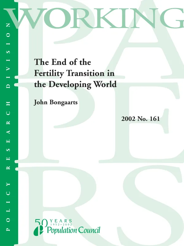 End of the fertility transition in the developing world