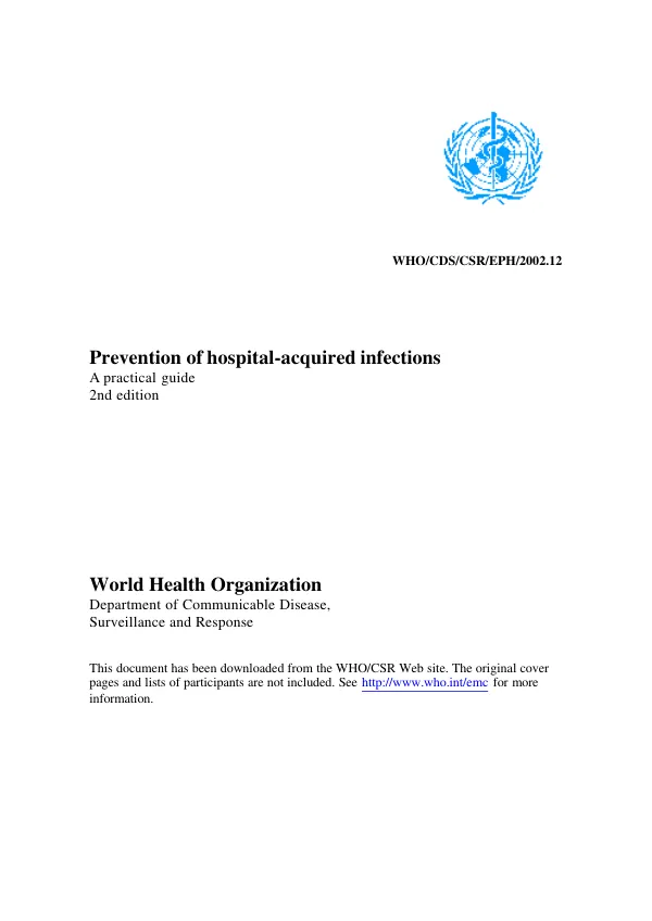 Prevention of hospital-acquired infections : a practical guide
