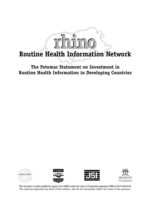 Potomac statement on investment in routine health information in developing countries