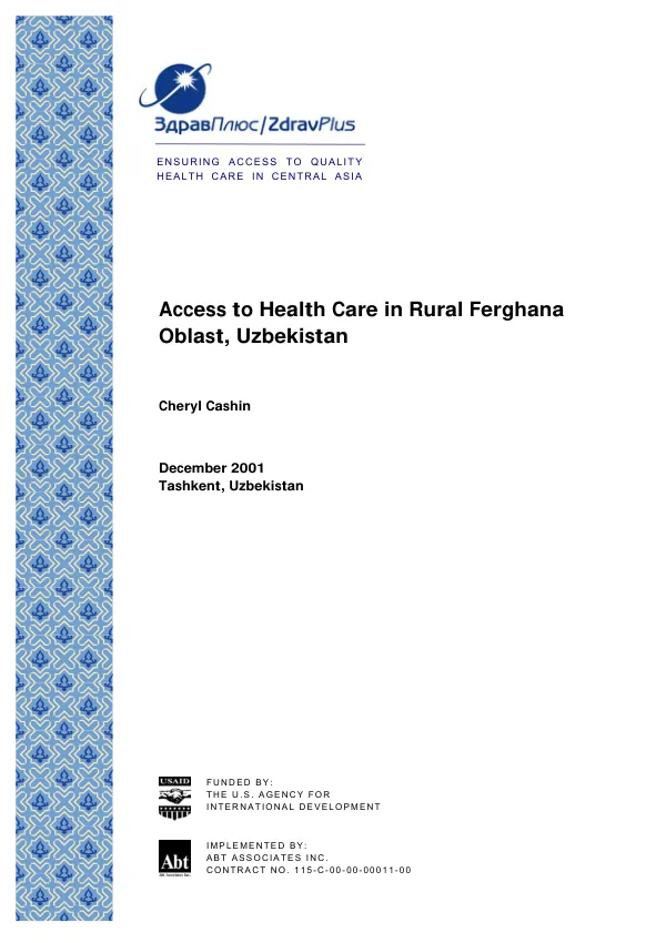 Access to health care in rural Ferghana Oblast, Uzbekistan