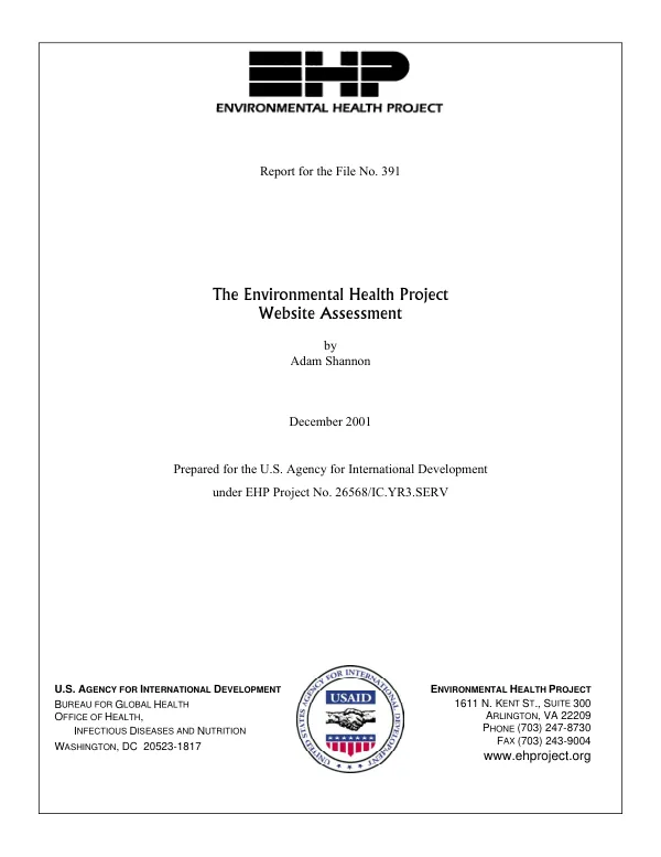 The environmental health project website assessment
