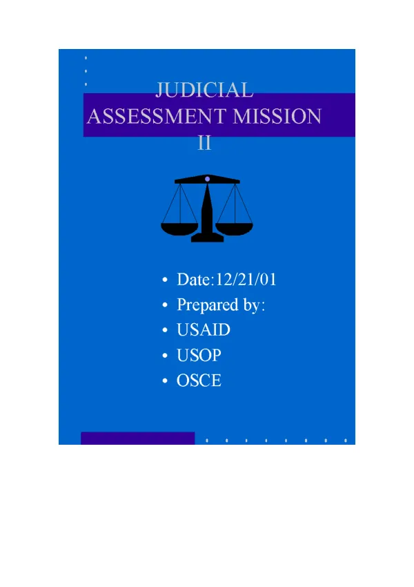 [Kosovo] judicial assessment mission II